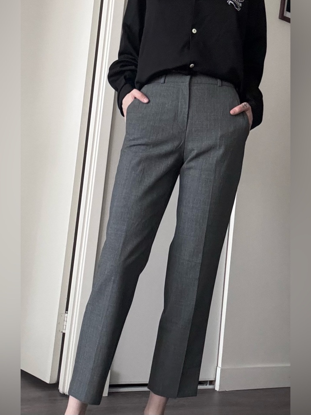 Gray Dress Pants - Classic Straight Fit